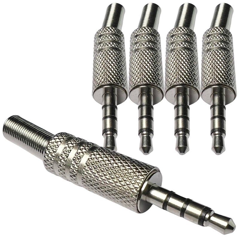 CESS 3.5mm 4-Pole TRRS Male Construction Plug Repair Headphone Jack Audio Soldering (5 Pack) - Image 2